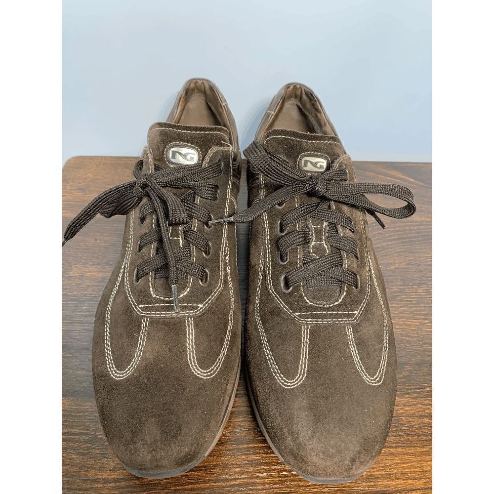 NeroGiardini Casual Sneaker Shoes Leather Brown Lace Up Made in Italy Size 44